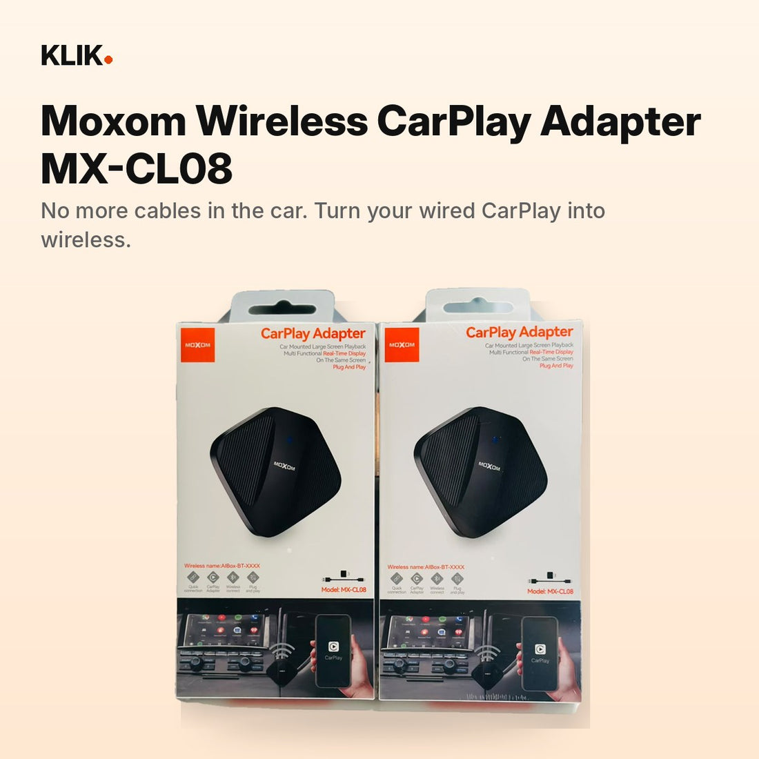 Moxom Wireless CarPlay Adapter MX-CL08 - overview