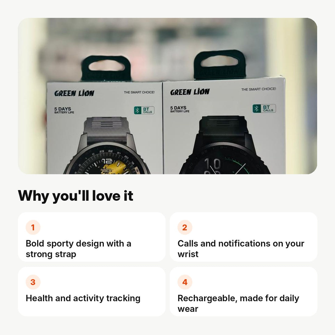 Green Lion Force Smart Watch - key features