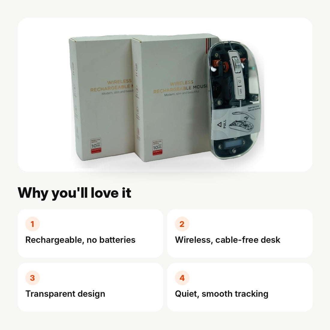 Wireless Rechargeable Mouse - key features